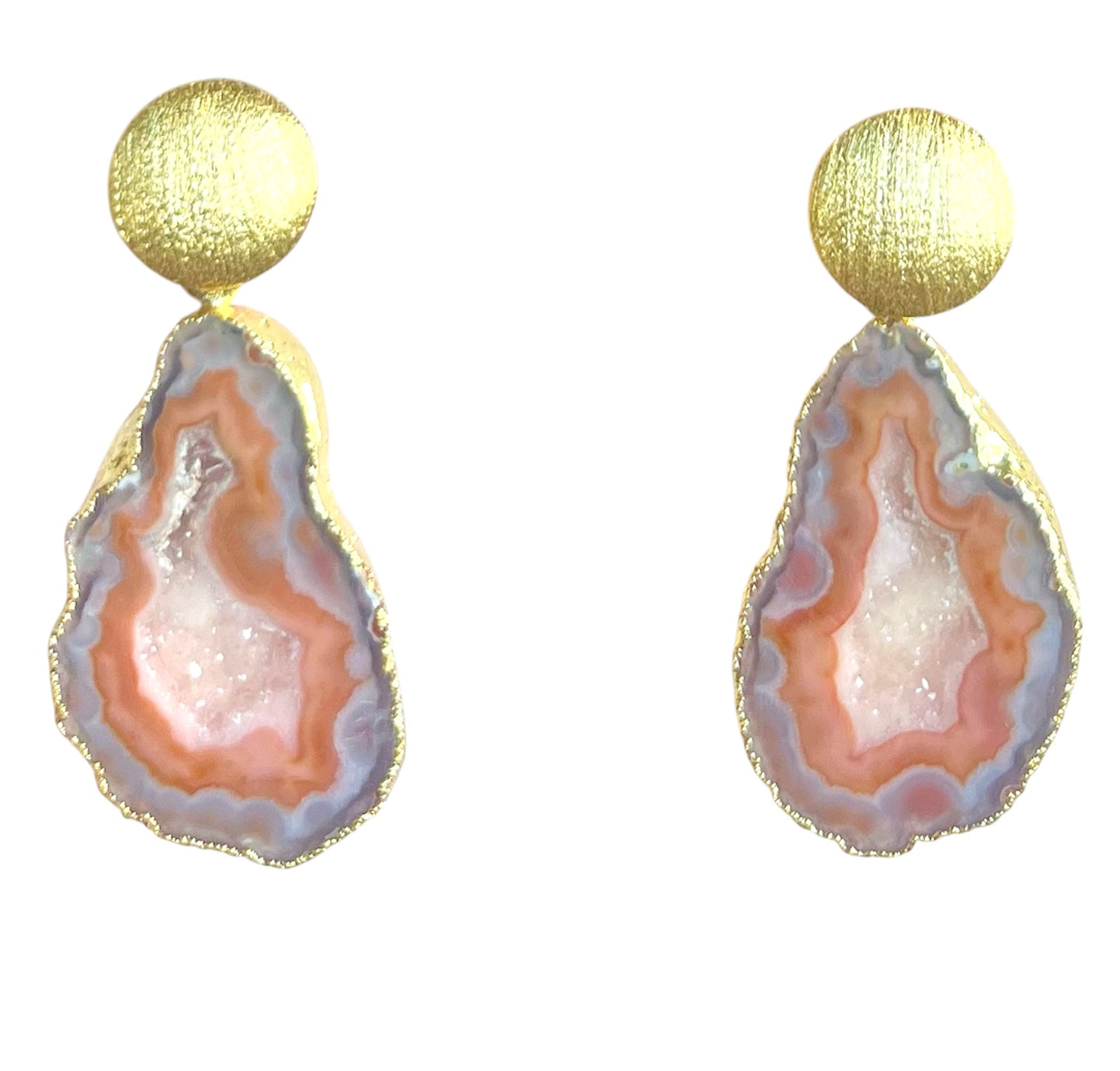 Orange Swirl Circle Earrings