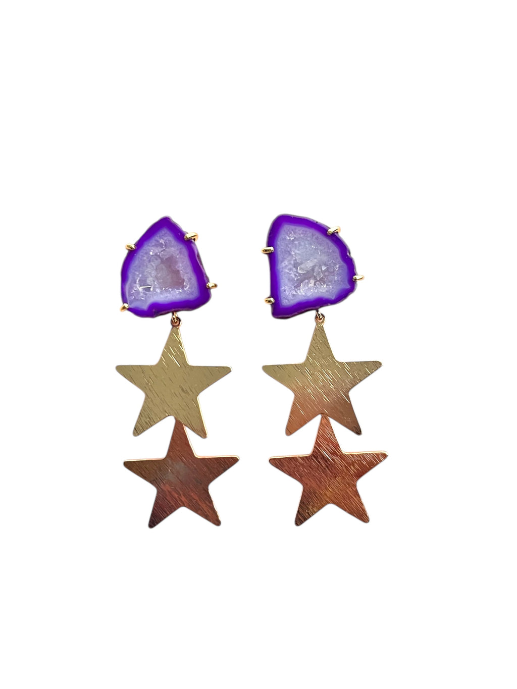 Purple Double North Star Earrings