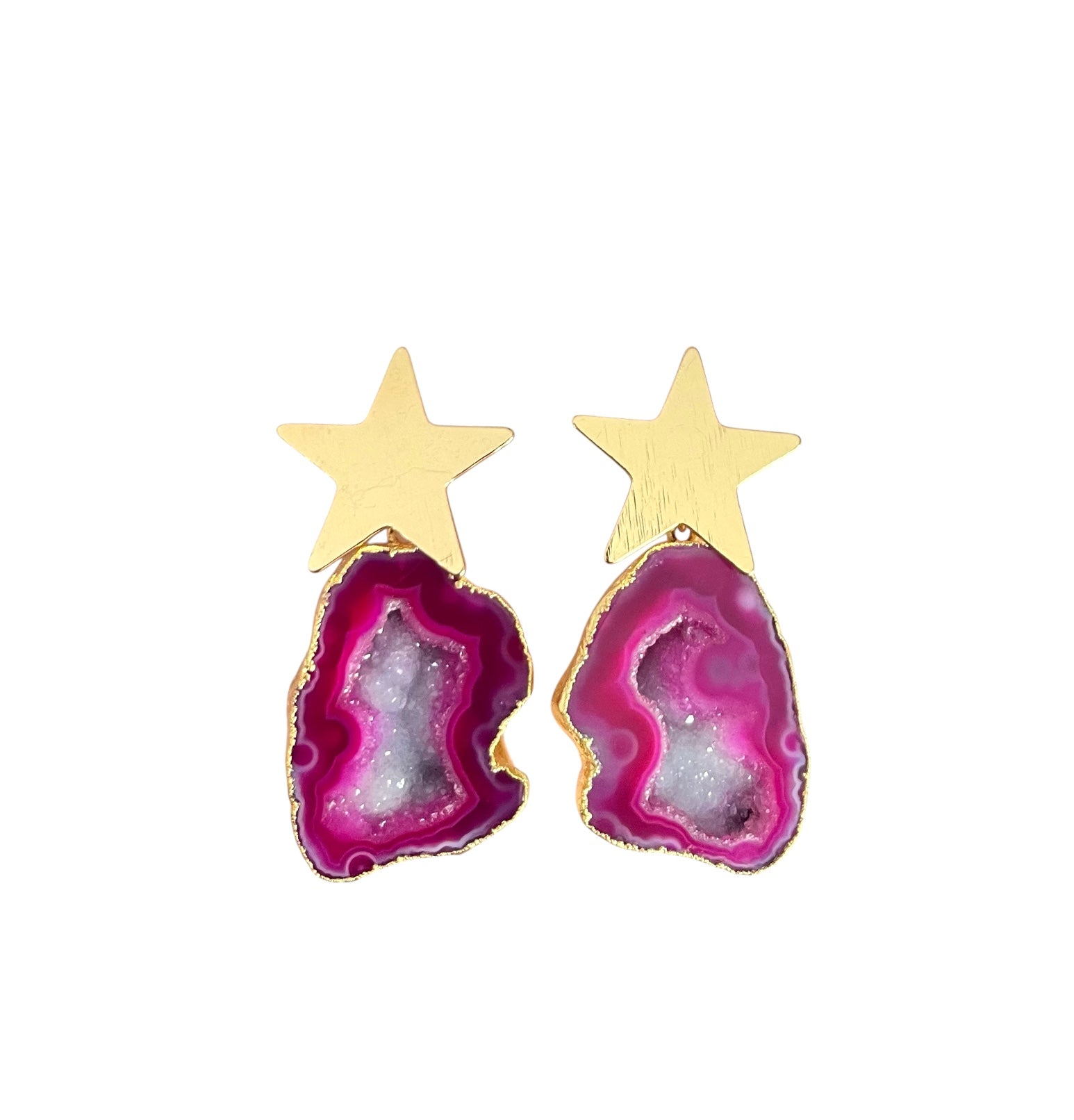 Pink North Star Earrings