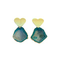 Green Love Rocks Earrings