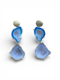 Circle Aqua & Grey Earrings