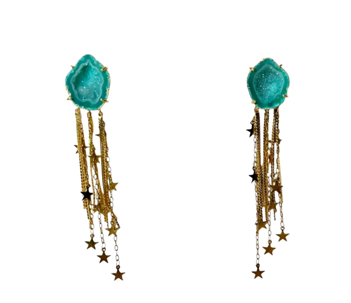 Green Stellar Earrings