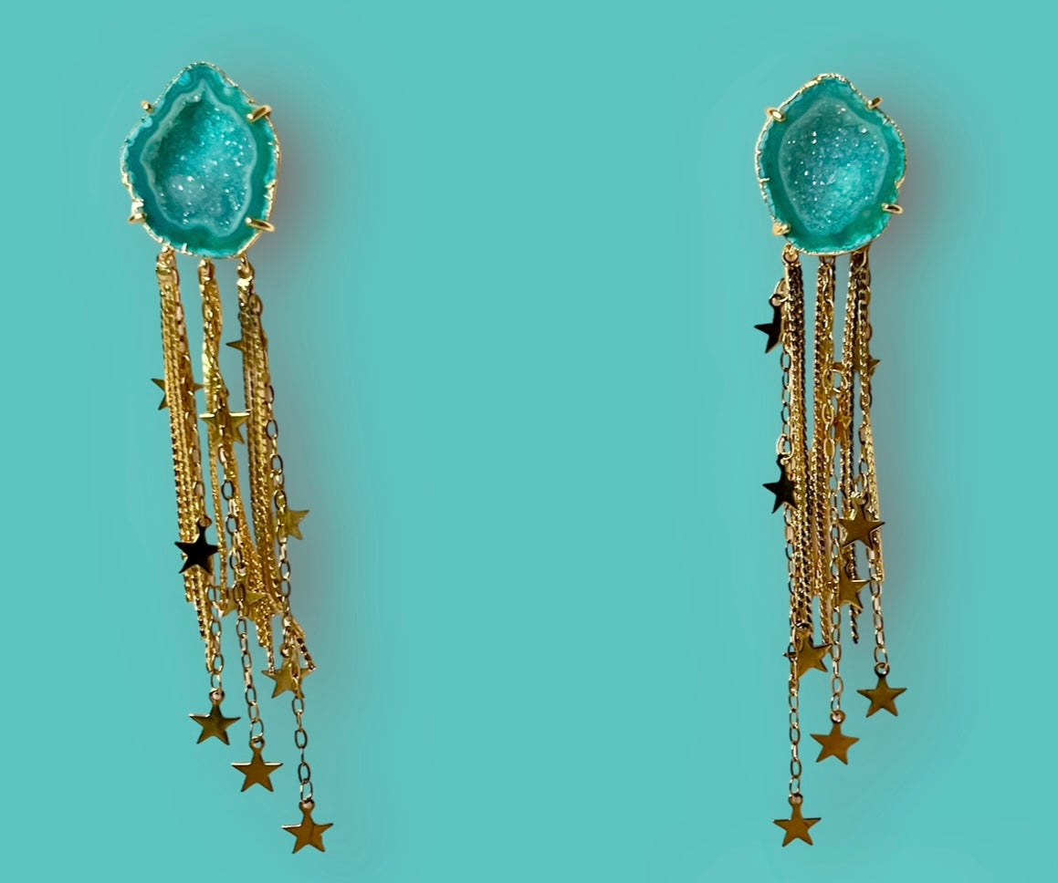 Green Stellar Earrings