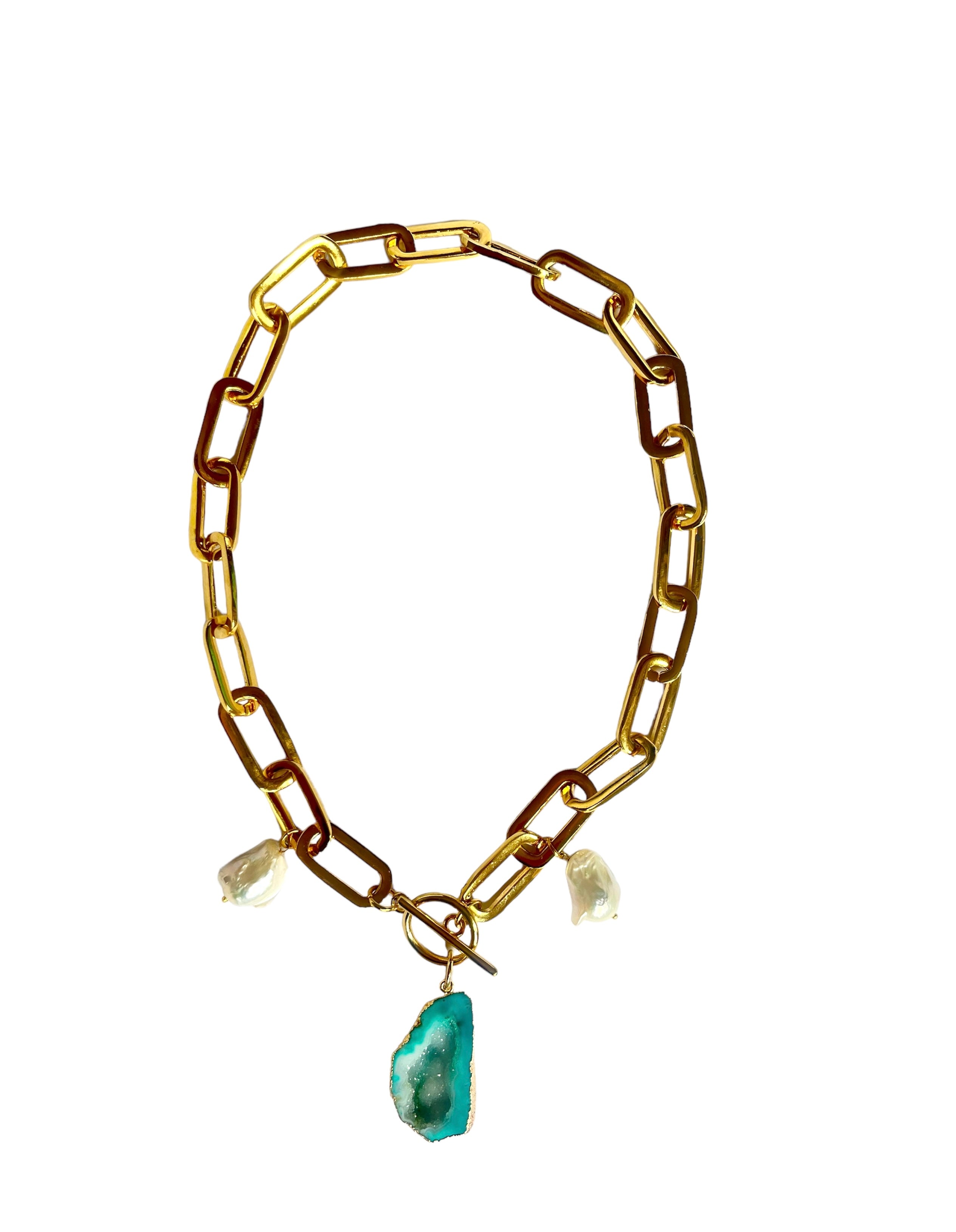 The Pearl Rocks Aqua Necklace