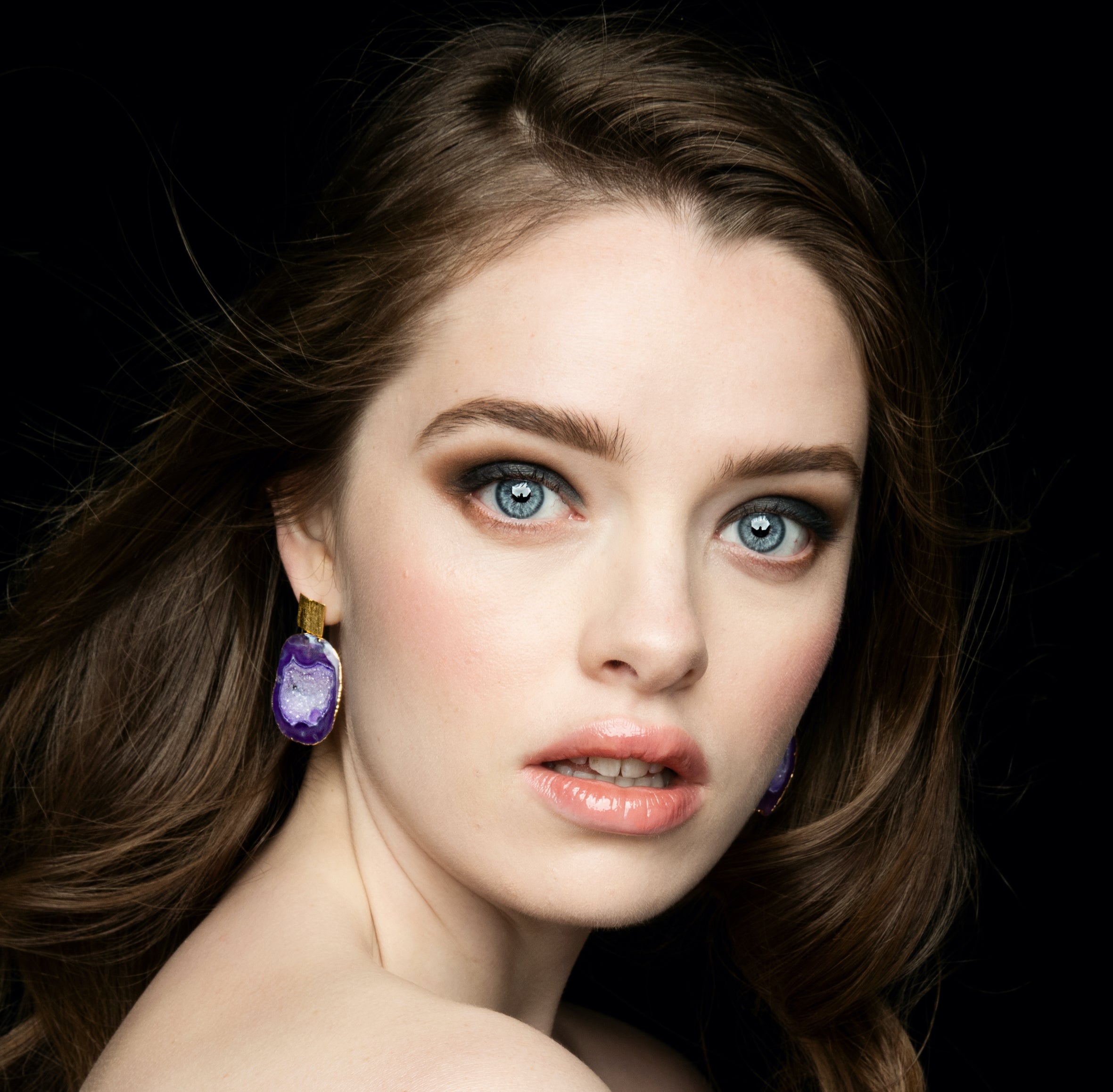 Rocks in the Sky Purple Earrings