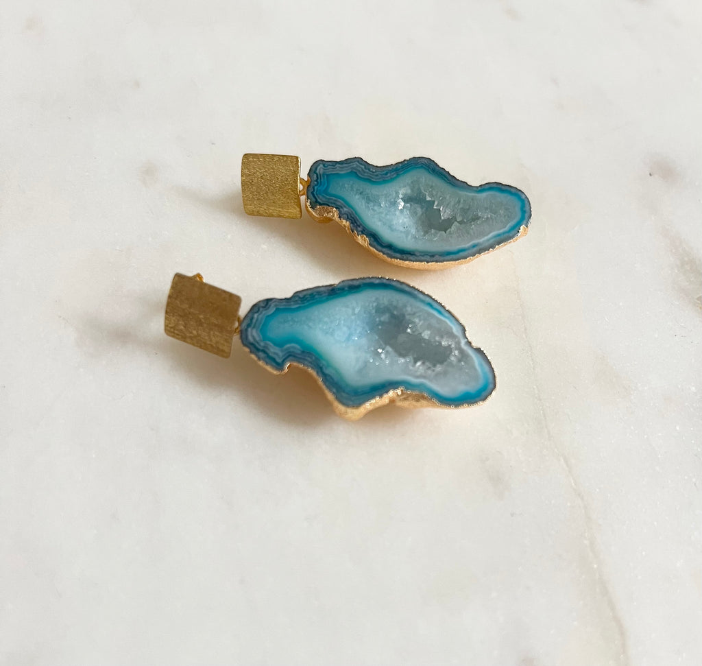 Aqua Rocks in The Sky Earrings