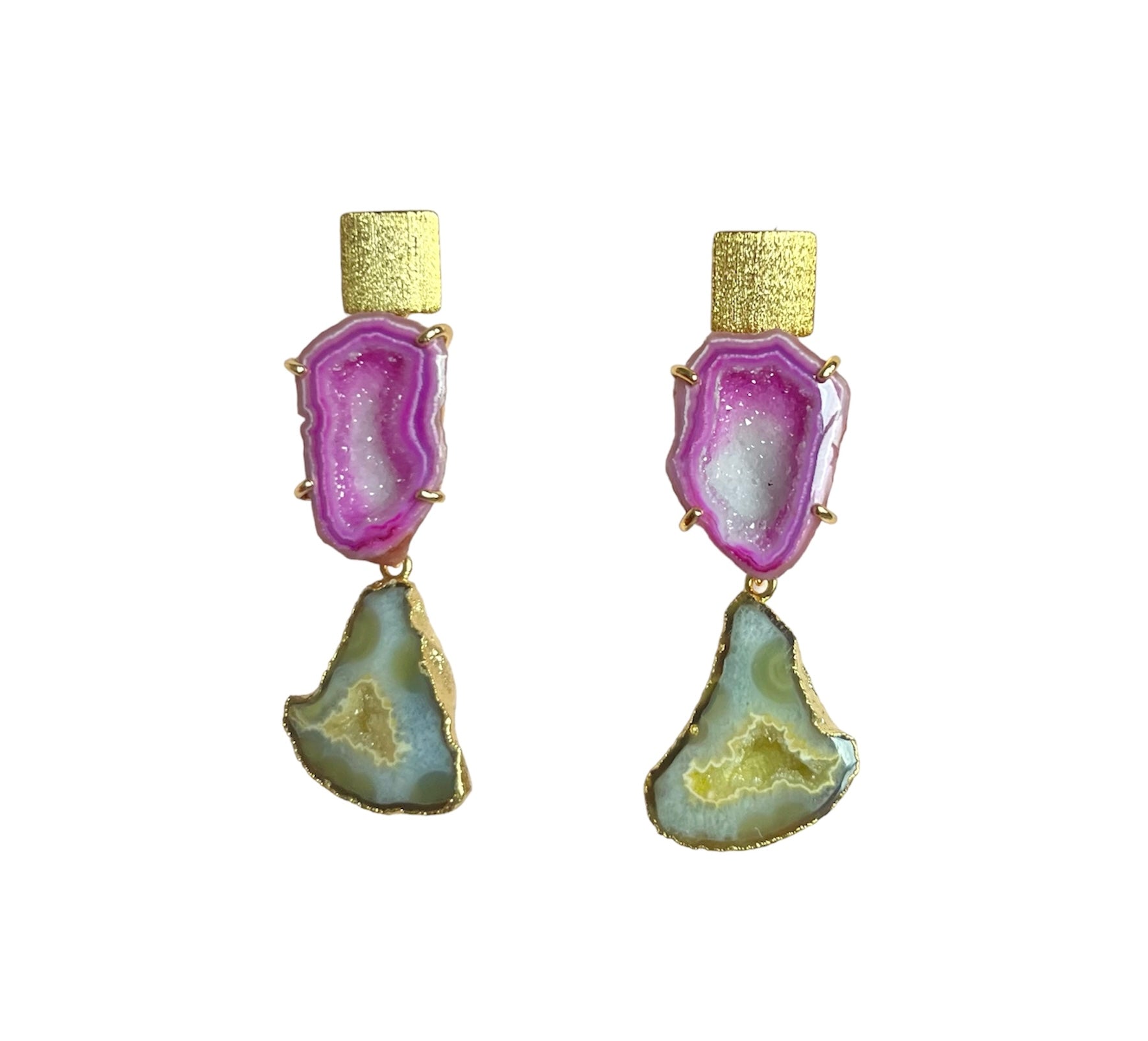 Raspberry & Lemon Rocks in The Sky Earrings