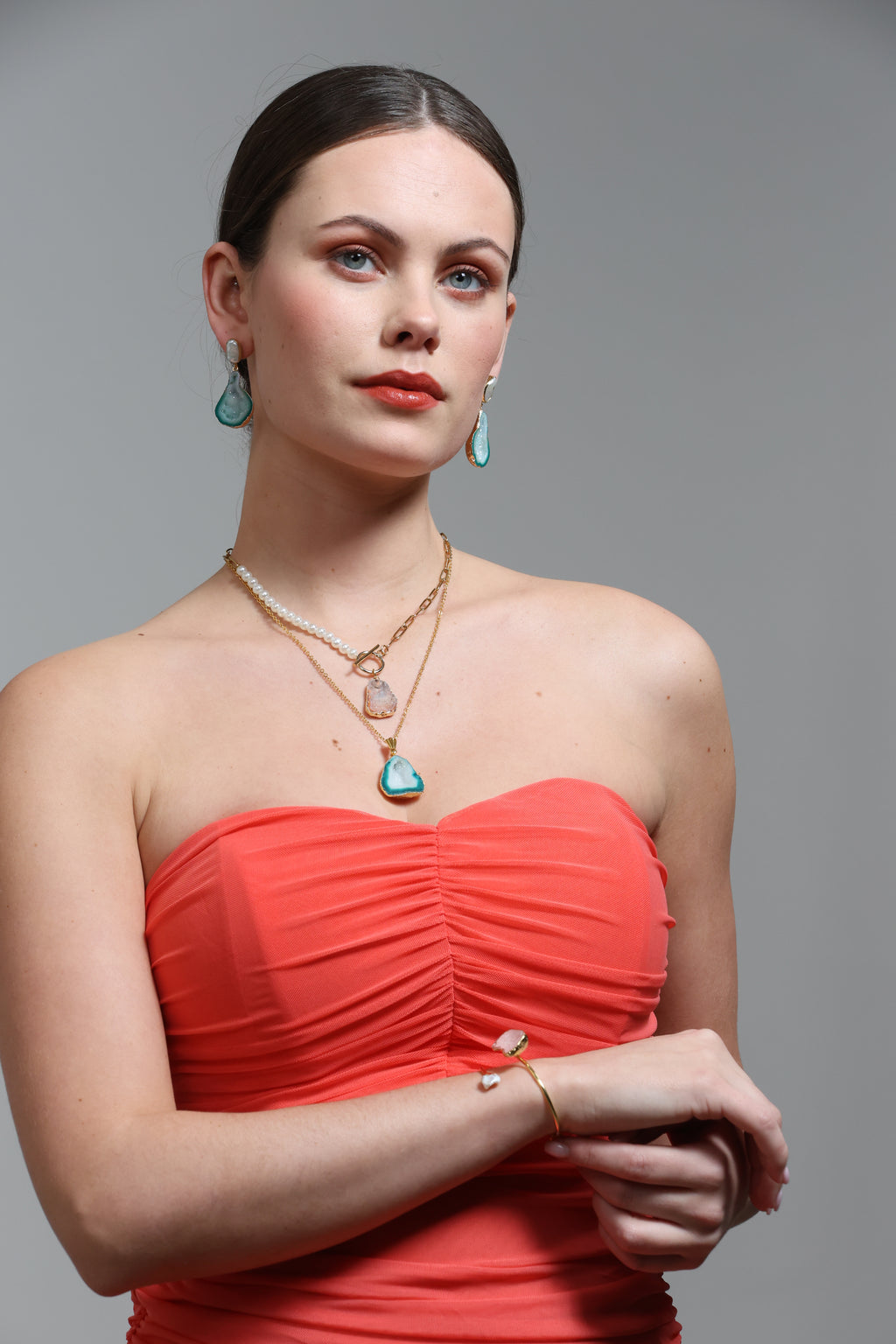 The Pearl Rocks Orange Bangle