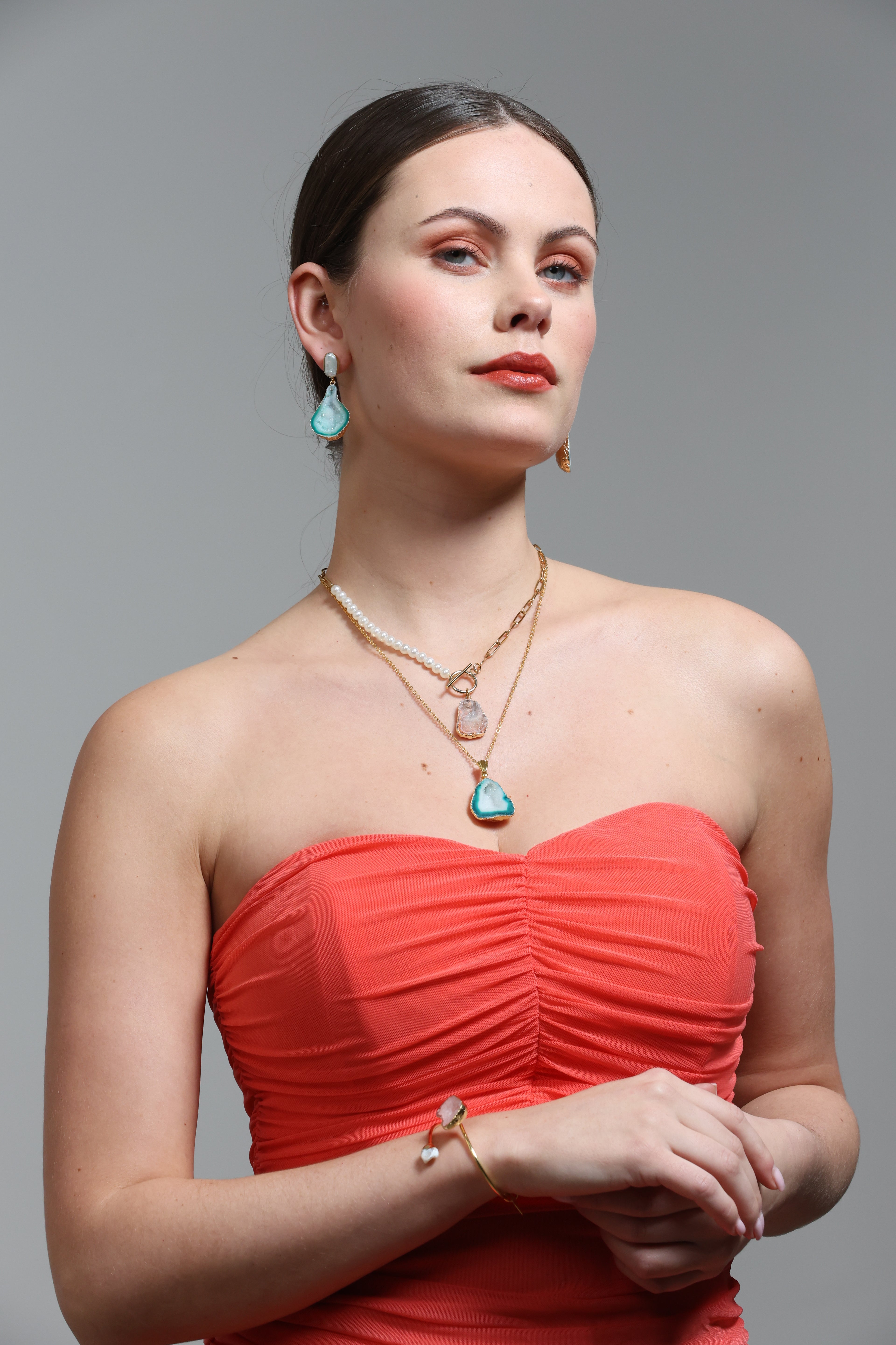 The Pearl Rocks Orange Bangle