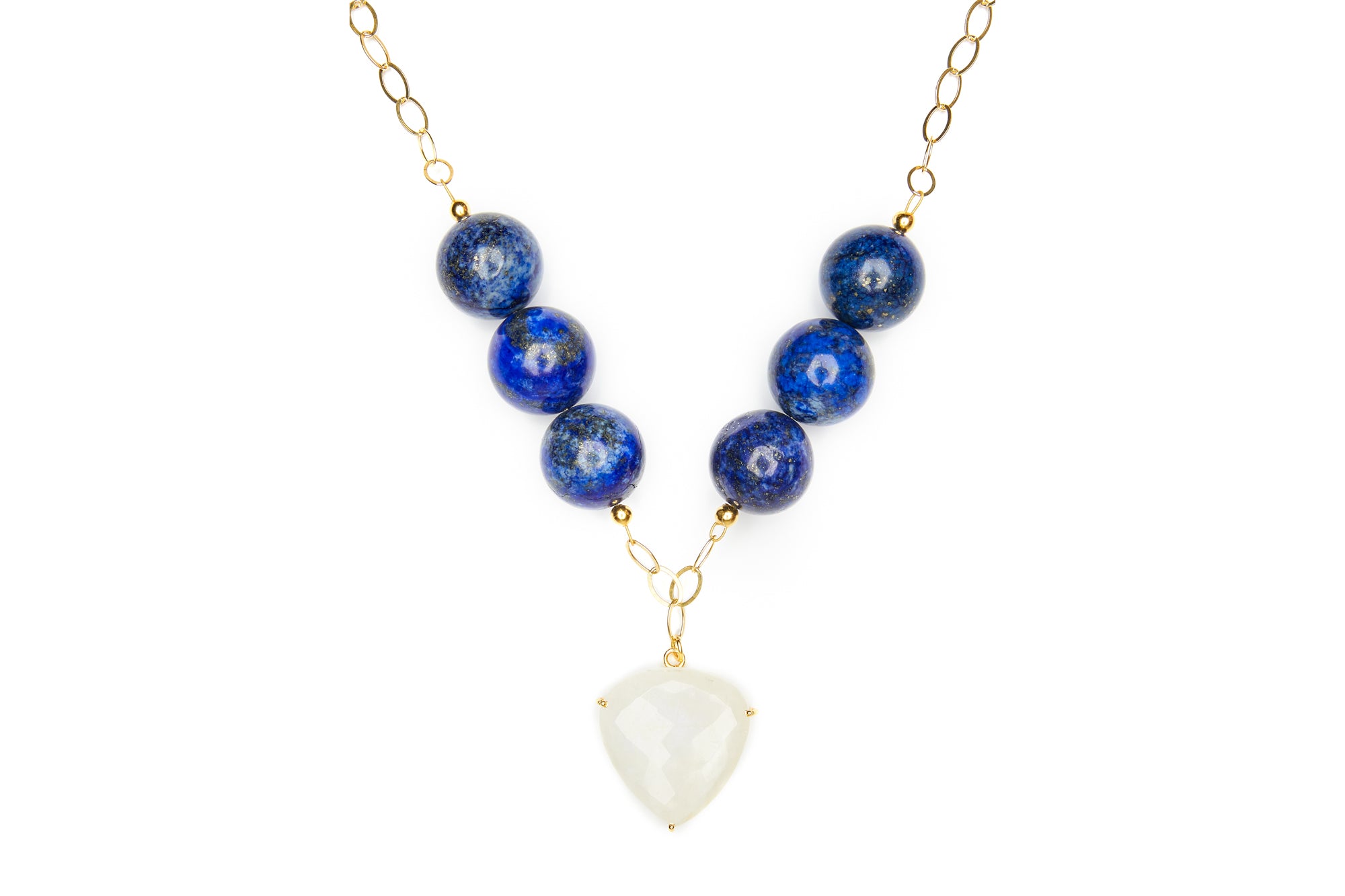 Lapis Lazuli and Moonstone Statement Necklace