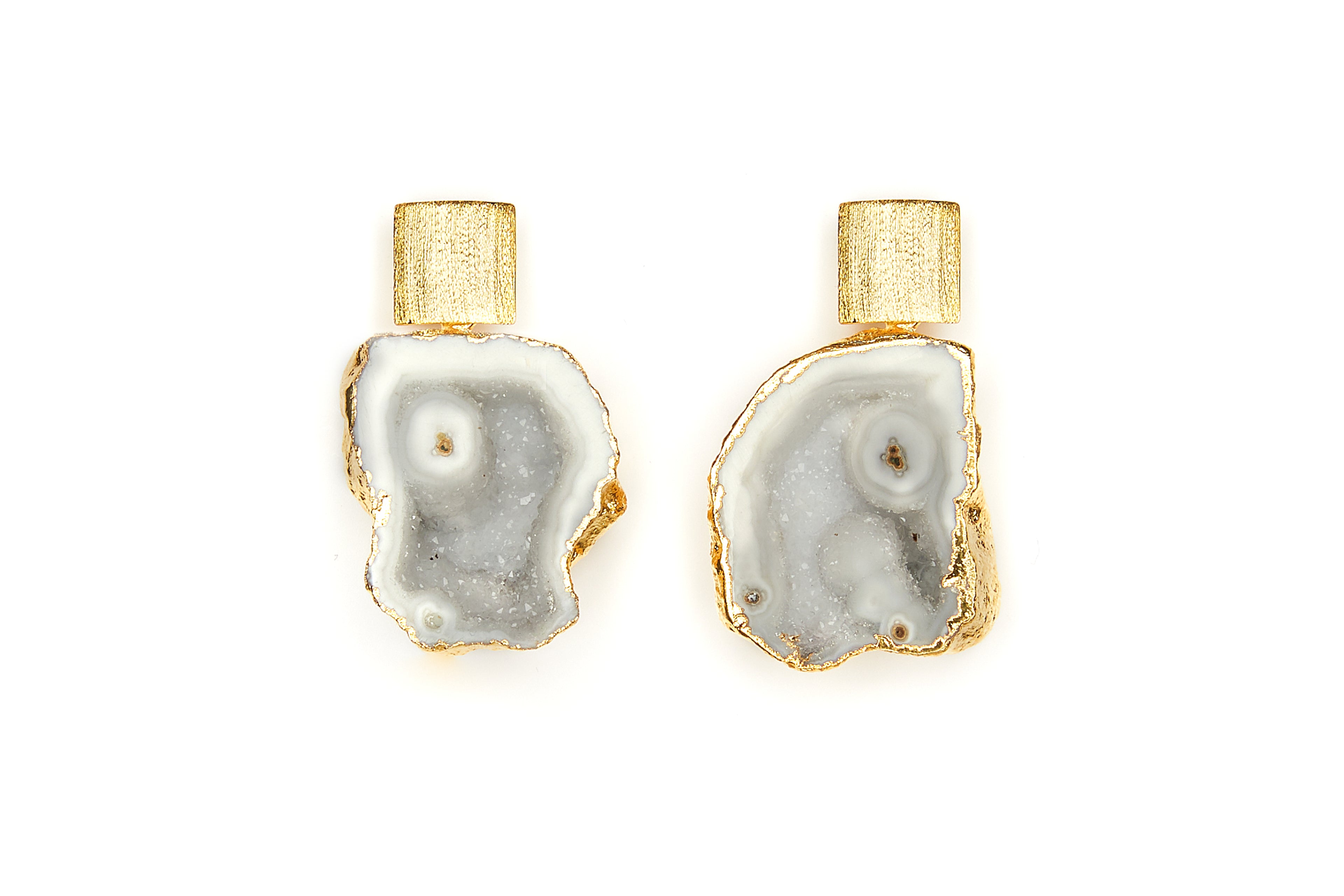 Rocks in the Sky White Earrings