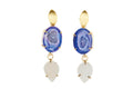 Purple Agate and White Druzy Cocktail Earrings