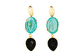 Green Agate and Black Onyx Cocktail Earrings