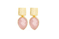Pink Chalcedony Teardrop Earrings