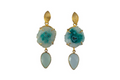 Aqua Double Drop Cocktail Earrings
