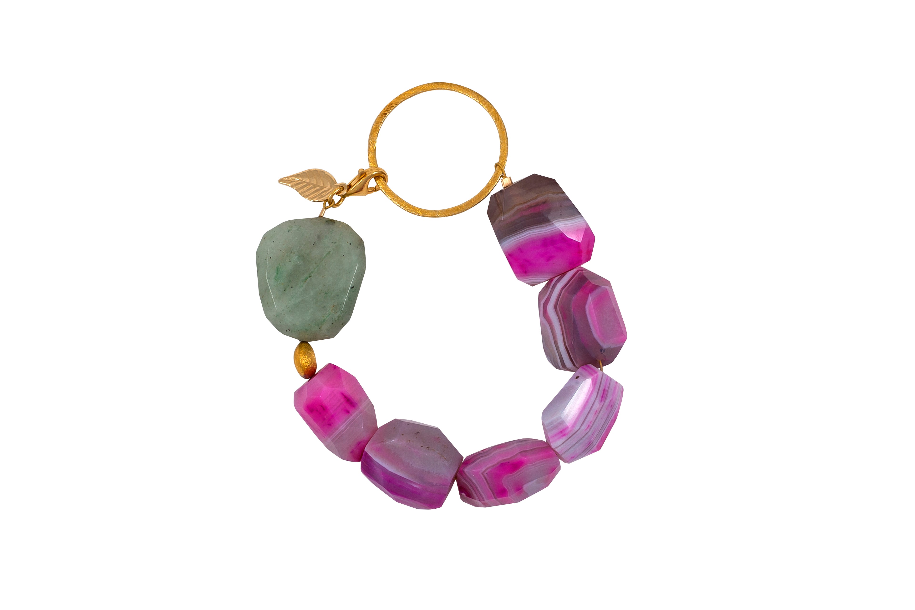 Banded Rose Agate and Aventurine Bracelet