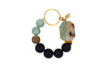 Green Amazonite and Black Onyx Vermeil Bracelet