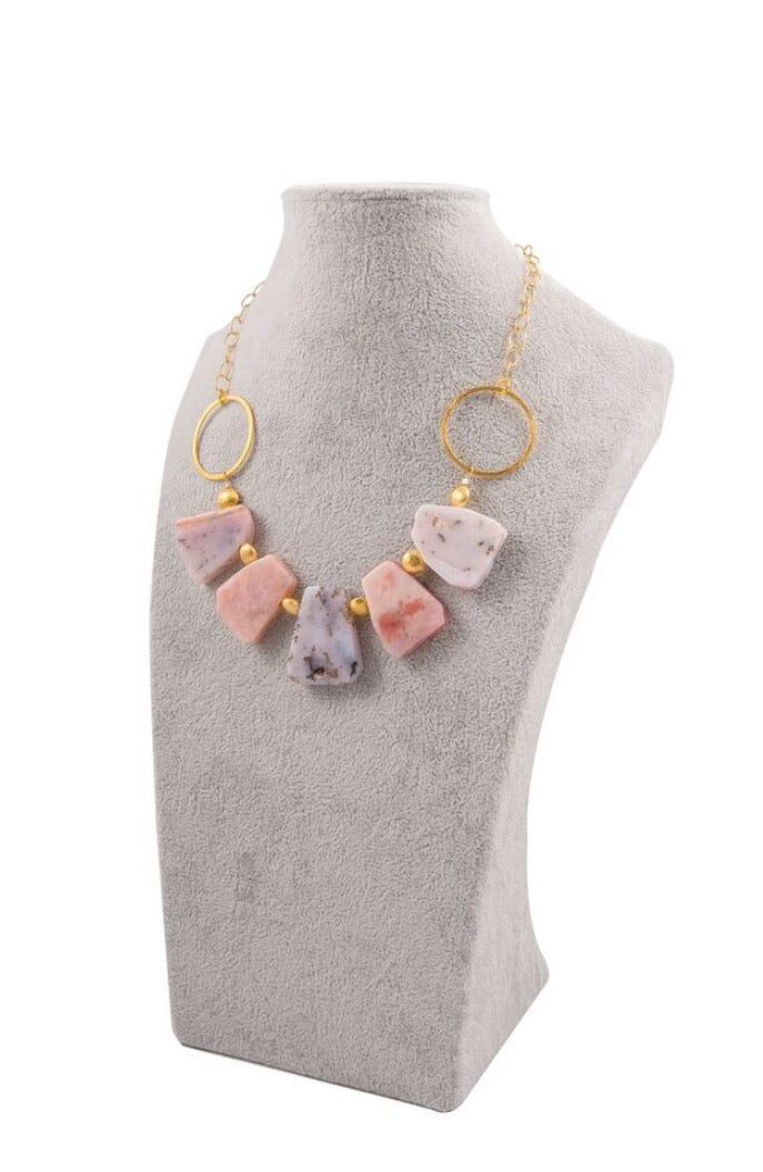 Peruvian Pink Opal Statement Necklace