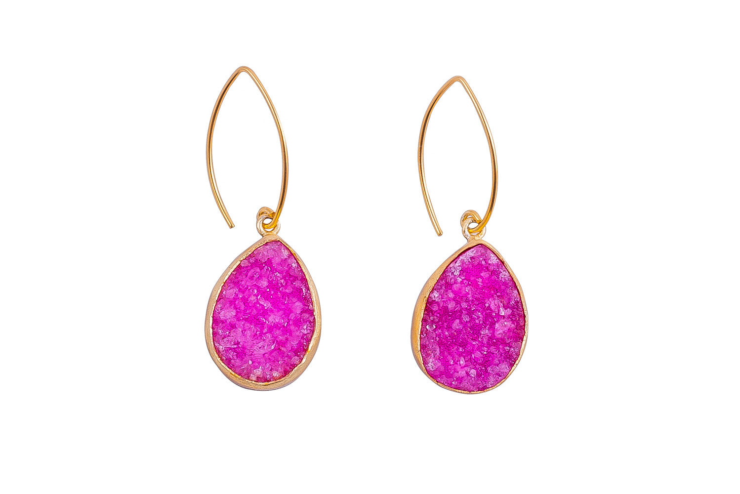 Hot Pink Druzy Earrings