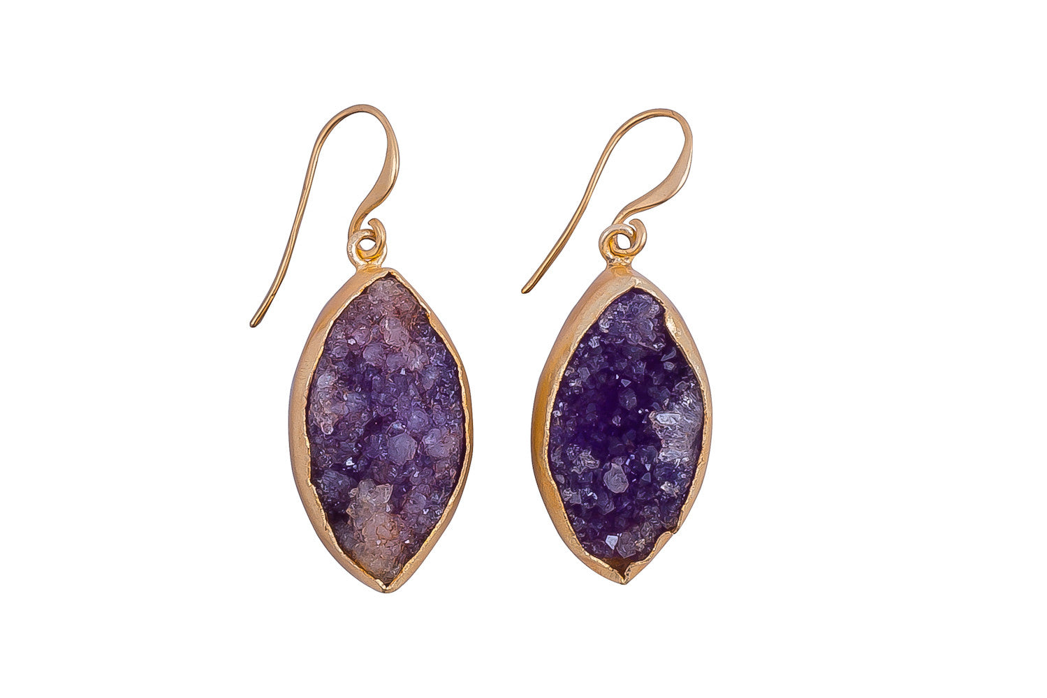 Purple Raw Druzy Earrings