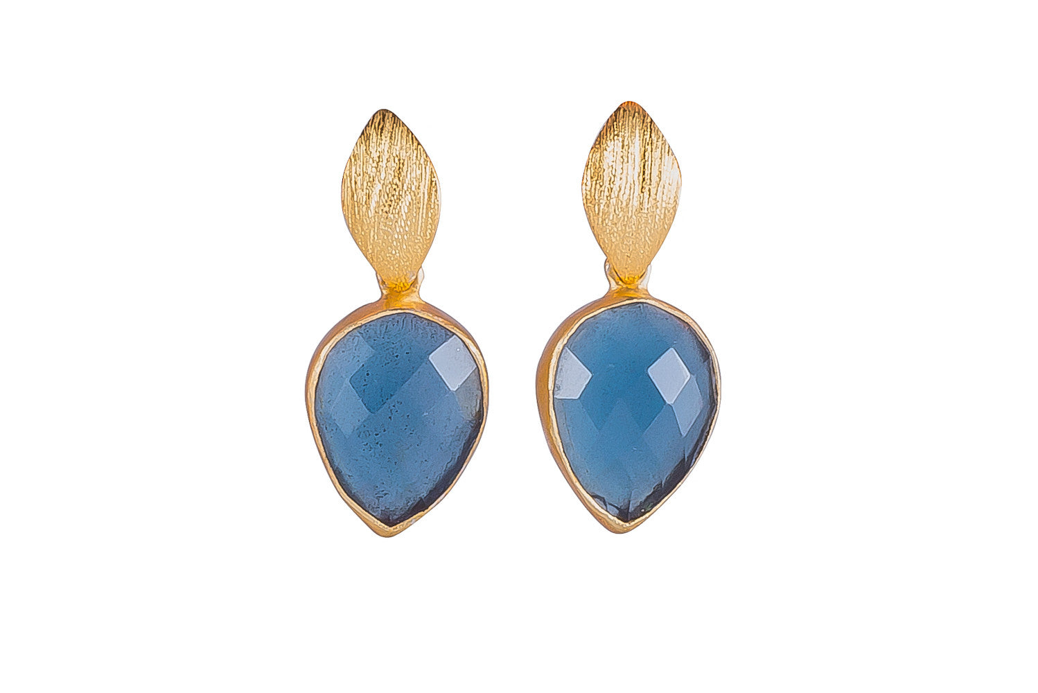 Navy Onyx Teardrop Earrings