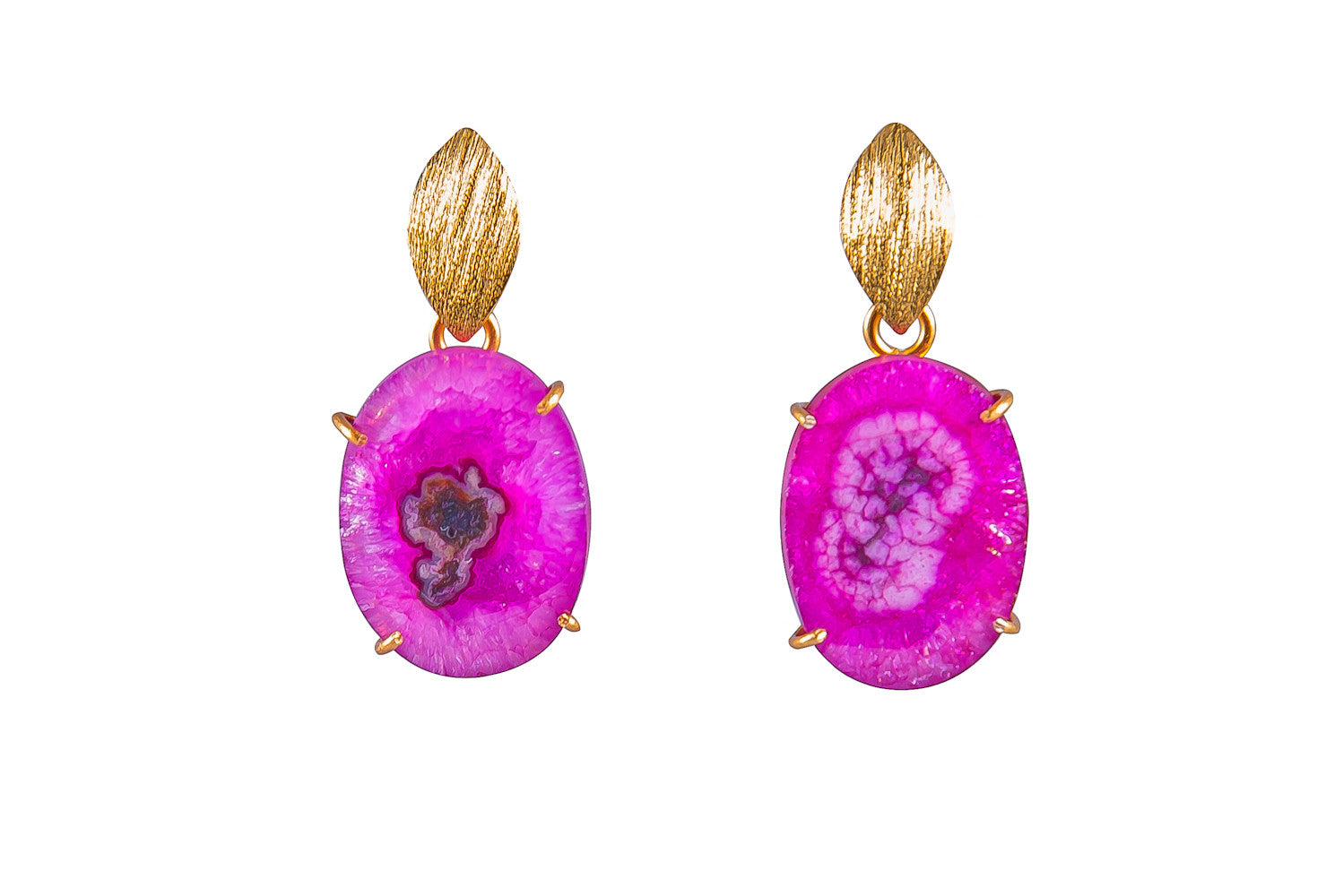 Pink Solar Quartz Earrings