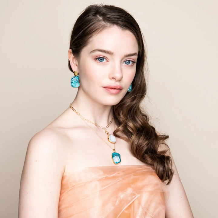 Rocks in the Sky Green Earrings
