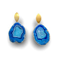 Rocks in the Sky Blue Oval Drop Earrings