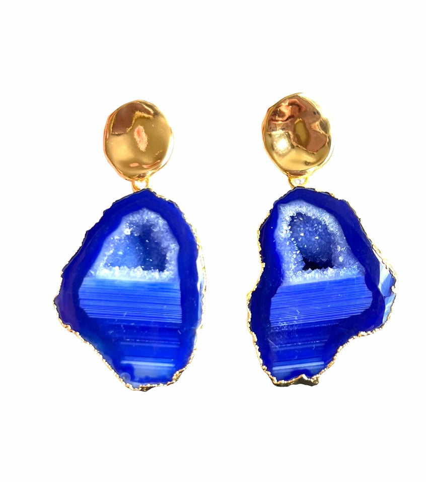 Circle Rocks in The Sky Blue Earrings