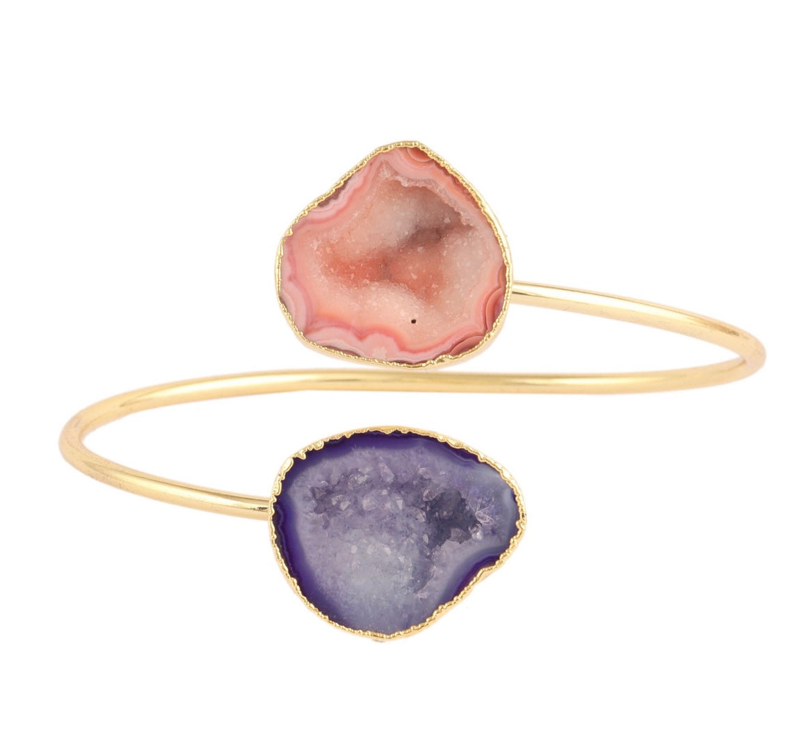 Peach and Plum Rocks In The Sky Bangle