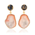 Peach and Navy Falling Rocks Earrings